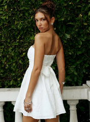 Seasons Of Love Strapless Mini Dress White