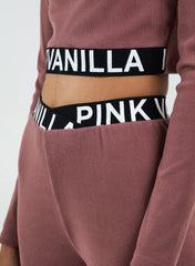 Ribbed Legging With Logo Waistband Leggings