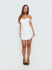 Rozerie Off Shoulder Mini Dress White