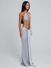 NIVRA MAXI SKIRT SILVER