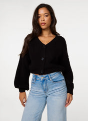 V Neck Three Button Cardigan