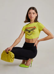 Cropped Ribbed Band Tee