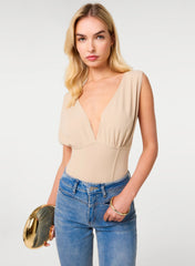 Plunge Neck Seamed Bodysuit