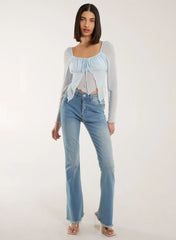 Butterfly Long Sleeve Mesh Top