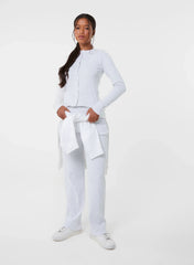 Wide Leg Ribbed Trousers