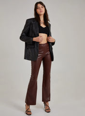 Flare Leather Look Trousers