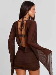 ROBERTA MINI DRESS CHOCOLATE