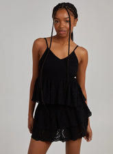 Shirred Broderie Crop Top