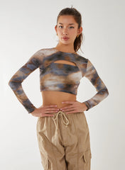 Galaxy Print Long Sleeve Top