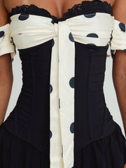 PRESLEY MINI DRESS BLACK POLKA DOT