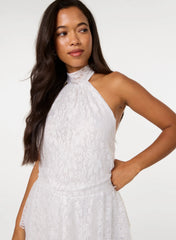 Halter Lace Peplum Playsuit