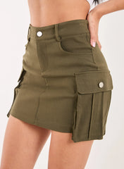 Oversized Pocket Cargo Mini Skirt