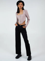 Long Sleeve Corset Top