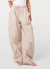 Pocket Detail Wide Leg Cargo Trousers