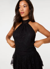 Halter Lace Peplum Playsuit