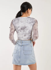 Mesh Athleisure Long Sleeve Net Top