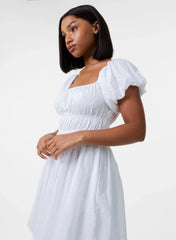 Broderie Puff Sleeve Mini Dress With Shorts