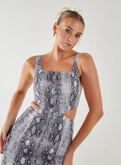 Snake Cut Out Mini Dress