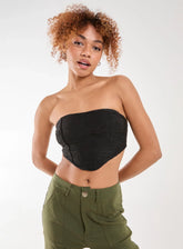 Tiger Print Textured Corset Top