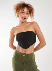 Tiger Print Textured Corset Top