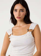 Gold Buckle Front Crop Top