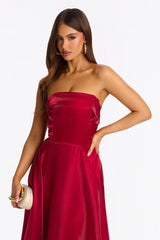 Natasha Strapless Organza Midi Dress