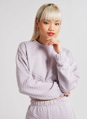 Quilted Cropped Sweatshirt