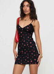 Emilee Mini Dress Black / Floral