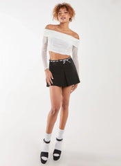 Bardot Mesh Long Sleeve Top
