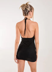 Cowl Neck Lace Mini Dress