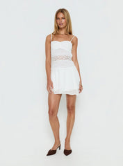 Memoria Lace Mini Dress White