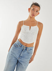 V-Detail Lace Strappy Top