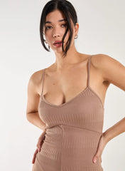 Ribbed Bodycon Unitard All in One