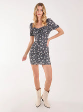 Floral Broderie Puff Sleeve Dress