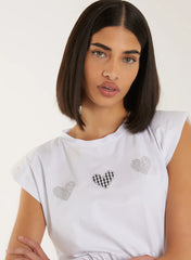 Glitter Heart Crop Top