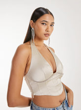 Diamante Halter Neck Top