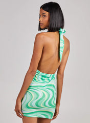 Print Halterneck Mini Dress