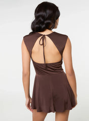 Slinky Open Back Mini Flippy Playsuit
