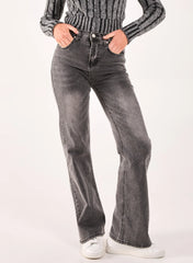 Washed Relaxed Fit High Waist Jeans