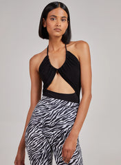 Sleeveless Slinky Cut Out Bodysuit