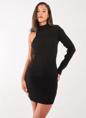 One Shoulder Knit Dress