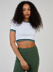 Sports Stripe Cropped T-Shirt