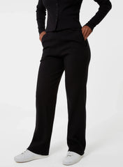 Wide Leg Ribbed Trousers