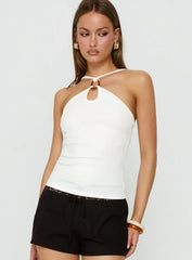 Teyla Ring Detail Top White
