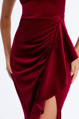 Sonia Draped Velvet Midi Dress