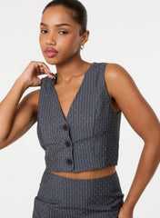 Diamante Pinstripe Waistcoat