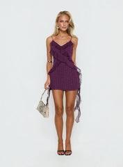 Kinara Ruffle Mini Dress Purple