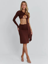 SERNA MIDI DRESS CHOCOLATE