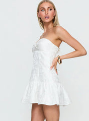 Aubriana Strapless Mini Dress White