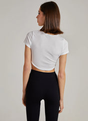 Cropped Ribbed Band Tee